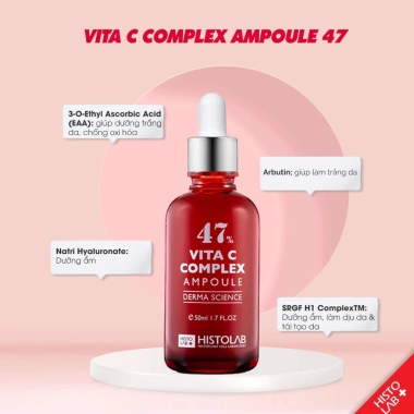 Serum Dưỡng Trắng HISTOLAB Vita C Complex 47% - Đỏ 50ml, Giá 444.000đ, Sáng, Chống Lão Hóa