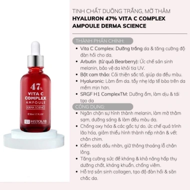 Serum Dưỡng Trắng Sáng Da Histolab Vita C Complex 47% Ampoule Không Cồn 50ml Giá 840.000 Chống lão hóa