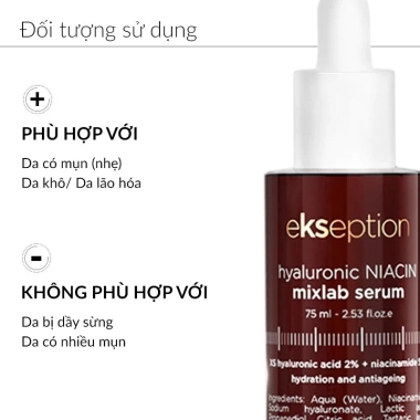 Serum Ekseption Hyaluronic Niacin HA 5% B3 Sáng da mờ thâm mụn 10ml giá 176.000đ