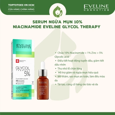 Serum Eveline 10% Niacinamide – Giảm mụn, thâm, thu nhỏ lỗ chân lông nhập khẩu 5 Serum Eveline 10% Niacinamide – Giảm mụn, thâm, thu nhỏ lỗ chân lông nhập khẩu 5