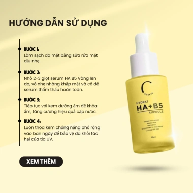 Serum HA B5 Vàng phục hồi da sau Peel - Cấp ẩm, làm dịu, giảm đỏ, tái tạo nhanh, giá 450.000 VND 3 Serum HA B5 Vàng phục hồi da sau Peel - Cấp ẩm, làm dịu, giảm đỏ, tái tạo nhanh, giá 450.000 VND 3