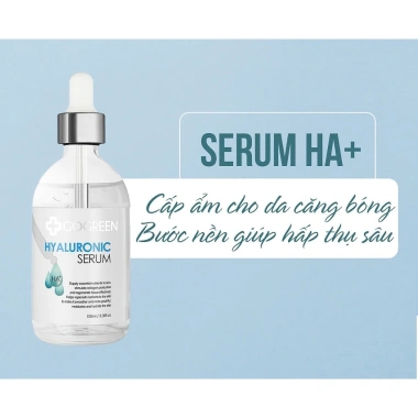 Serum HA GoGreen Hàn Quốc 100ml - Cấp ẩm sâu, phục hồi da, căng bóng, giảm 1,45tr