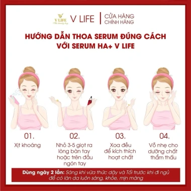 Serum HA V LIFE 30ml Chính Hãng – Cấp Ẩm, Dưỡng Da, Phục Hồi Da Hư Tổn, Trắng Sáng – Giá 315.000đ