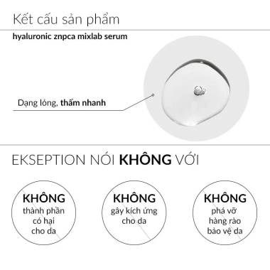 Serum Kẽm Ekseption Hyaluronic ZnPCA 1% Giảm Mụn Kiềm Dầu 75ml Giá 880.000 VND 6