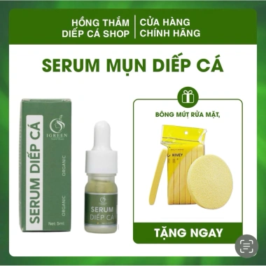 Serum Mụn Diệp Cá iGreen 5ml - Giảm Mụn Ẩn, Viêm, Trứng Cá, Xóa Thâm, Se Khít Lỗ Chân Lông, Giá 169k