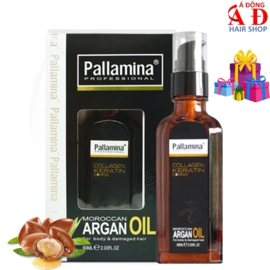 Serum Pallamina Argan Oil 60ml - Dưỡng bông phục hồi tóc cao cấp, chống xơ rối, giữ nếp nhẹ, giá ưu đãi 175k