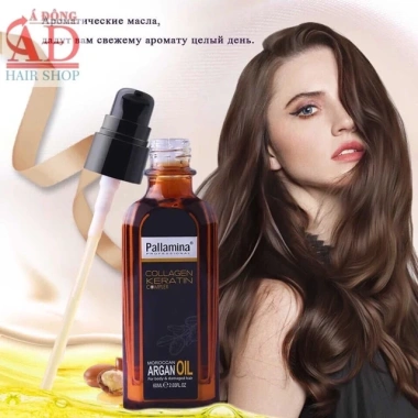 Serum Pallamina Argan Oil 60ml - Dưỡng bông phục hồi tóc cao cấp, chống xơ rối, giữ nếp nhẹ, giá ưu đãi 175k