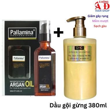 Serum Pallamina Argan Oil 60ml - Dưỡng bông phục hồi tóc cao cấp, chống xơ rối, giữ nếp nhẹ, giá ưu đãi 175k
