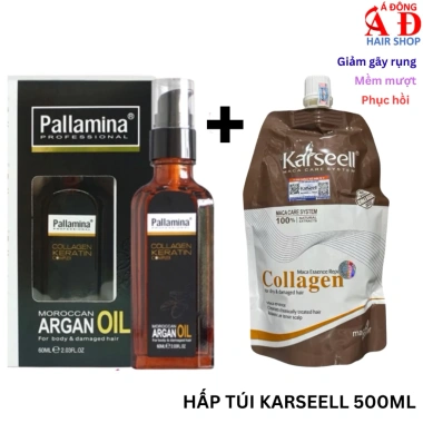 Serum Pallamina Argan Oil 60ml - Dưỡng bông phục hồi tóc cao cấp, chống xơ rối, giữ nếp nhẹ, giá ưu đãi 175k