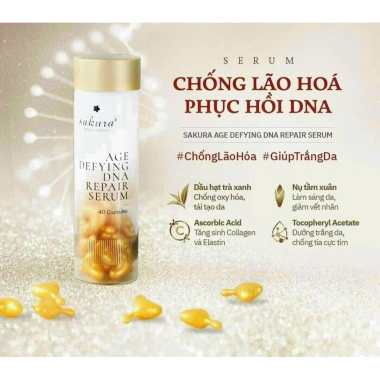 Serum Sakura Age Defying DNA Repair 7 viên - Dưỡng da chống lão hóa, phục hồi, túi zip, 226.800 VND