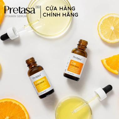 Serum Sáng Da Mờ Thâm Vitamin C PRETASA C10 Extra - KARMEL, Giá 1.45 Triệu, Dưỡng ẩm Trắng Da 9 Serum Sáng Da Mờ Thâm Vitamin C PRETASA C10 Extra - KARMEL, Giá 1.45 Triệu, Dưỡng ẩm Trắng Da 9