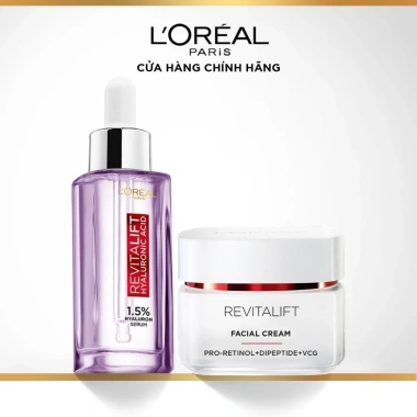 Serum siêu cấp ẩm L'Oreal Revitalift HA 1.5% 30ml + Kem dưỡng Revitalift 50ml - Căng sáng da, 878k 2