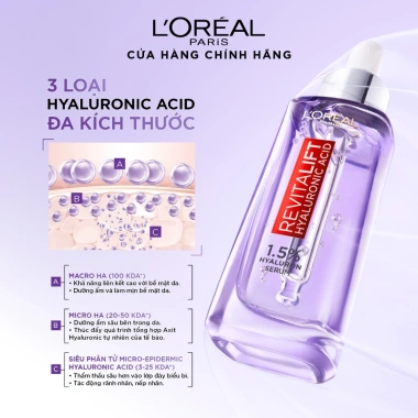 Serum siêu cấp ẩm L'Oreal Revitalift HA 1.5% 30ml + Kem dưỡng Revitalift 50ml - Căng sáng da, 878k 8