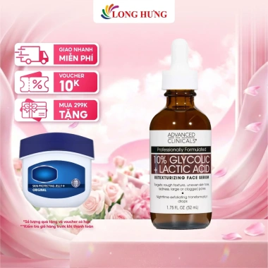 Serum Tế Bào Chết Hóa Học Advanced Clinicals 10% Glycolic + Lactic Acid - Giá 549k