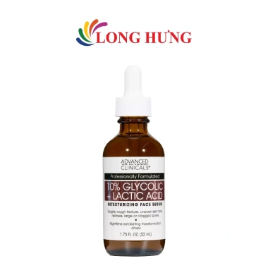 Serum Tế Bào Chết Hóa Học Advanced Clinicals 10% Glycolic + Lactic Acid - Giá 549k