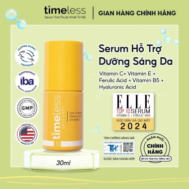 Serum Timeless Vitamin C 20% LAA + E + Ferulic Acid 30ml Dưỡng trắng da, giảm thâm, 449.000₫ 10