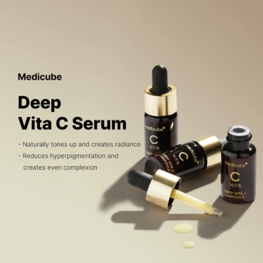 Serum Trắng MEDICUBE Deep Vita C Ampule 30g – Vitamin C sáng da, giảm còn 486k