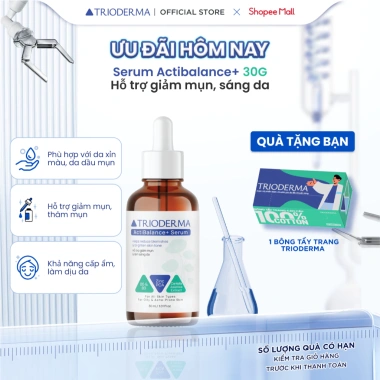 Serum Trioderma ActiBalance+ 30ml - Cải thiện mụn, làm dịu, mờ thâm, sáng da với Zinc PCA, Niacinamide - 98.000 VND