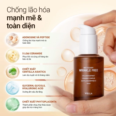 Serum VELLA Wrinkle Free 30ml – Phục hồi, dưỡng mịn, giảm nếp nhăn, chỉ 420.000₫