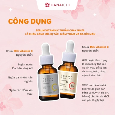 Serum Vitamin C Keana VC10 & VC15 Sáng da, nhỏ lỗ chân lông, giảm bã nhờn 30ml 4 Serum Vitamin C Keana VC10 & VC15 Sáng da, nhỏ lỗ chân lông, giảm bã nhờn 30ml 4