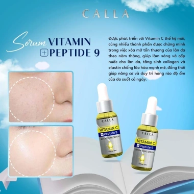 Serum Vitamin C & Peptide 9 Calla 30ml - NPP chính hãng, chỉ 150.000đ, da sáng mịn