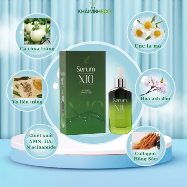 Serum X10 50ml Khải Minh Eco - Làm Dịu, Phục Hồi, Dưỡng Trắng Sáng Da, 109k 2