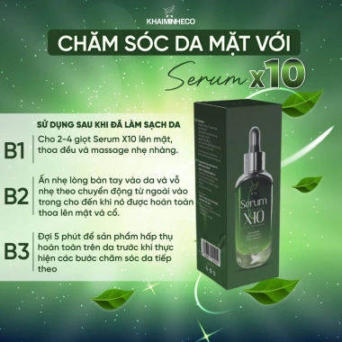 Serum X10 50ml Khải Minh Eco - Làm Dịu, Phục Hồi, Dưỡng Trắng Sáng Da, 109k 7