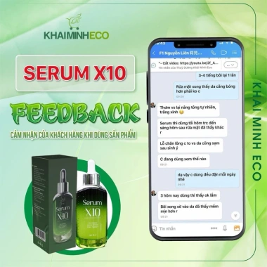 Serum X10 Thuần Chay - Tặng Kem Mụn Nano Curcumin, Sạch Mụn, Căng Bóng, Trắng Hồng, Chỉ 119k (Giảm 32k)