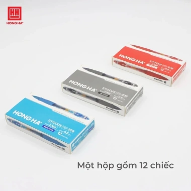 Set 05 Bút Gel Bấm FOCUS Hồng Hà 2.766 Ngòi 0.5 Mượt Êm Giá Ưu Đãi 12.000 VND