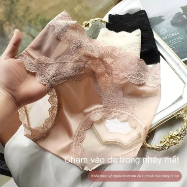 Set 1-3 Quần Lót Ren Nữ Cao Cấp Su Lụa Ren hoa Thoáng mát Plus Size M-XL Xiagunai 2.438