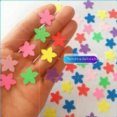 Set 1 SET HOA GIẤY 5 CÁNH Hoa Mai và Hoa Đào 2.3cm-1.5cm Dùng Trang Trí Thiệp 8/3, Sinh Nhật - Giá Ưu Đãi 28,800₫