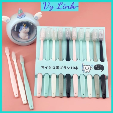 Set 10 Bàn Chải Đánh Răng Nhập Nhật Túi Zip Du Lịch Giá Rẻ - Giá chỉ 16.000đ