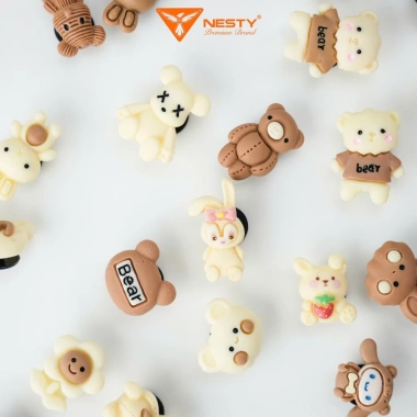 Set 10 Charm 3D Giao Ngẫu Nhiên Gắn Dép PVC Tone Nâu-Kem - 35.000 VND 4