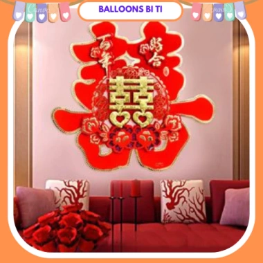 Set 10 Chữ Hỷ Dán Xe Đám Cưới - Trang Trí Phòng Cưới, Dán Tường, Giá 15.000đ