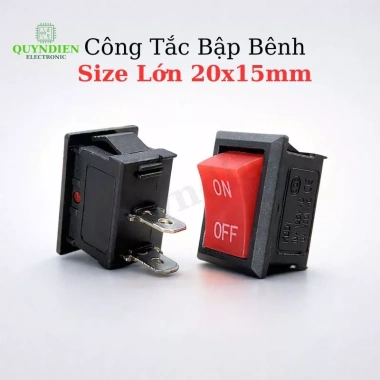 Set 10 Công Tắc Bập Bênh 2 Chân KCD1 6A-250VAC/10A-125VAC 20x15mm - Giá 42.120₫ - Linh Kiện Quỳnh Diễn