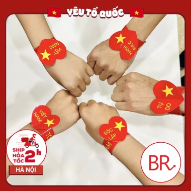 Set 10 Decal cờ đỏ sao vàng dán mặt, má - Tem cờ Tổ Quốc, dùng cho bóng đá, chào mừng 2/9, chỉ 8.000đ