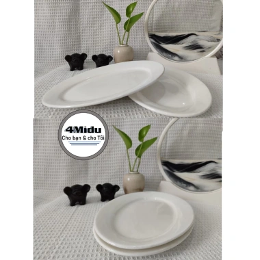Sét 10 Đĩa Sứ Trắng Hình Bầu Dục 10 Inch Gốm Cao Cấp Chịu Nhiệt Tốt Giá 250.000 VND Sét 10 Đĩa Sứ Trắng Hình Bầu Dục 10 Inch Gốm Cao Cấp Chịu Nhiệt Tốt Giá 250.000 VND