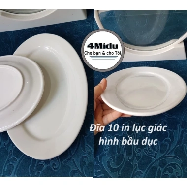 Sét 10 Đĩa Sứ Trắng Hình Bầu Dục 10 Inch Gốm Cao Cấp Chịu Nhiệt Tốt Giá 250.000 VND 2 Sét 10 Đĩa Sứ Trắng Hình Bầu Dục 10 Inch Gốm Cao Cấp Chịu Nhiệt Tốt Giá 250.000 VND 2
