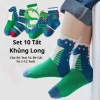 Set 10 Đôi Tất Cổ Cao Hoạ Tiết Khủng Long Kẻ Xanh Mẫu Mới Nhất - Siêu Hot, Giá Gốc 68.859₫, Giảm còn 56.442₫