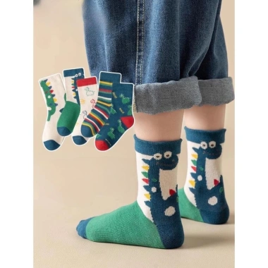 Set 10 Đôi Tất Cổ Cao Hoạ Tiết Khủng Long Kẻ Xanh Mẫu Mới Nhất - Siêu Hot, Giá Gốc 68.859₫, Giảm còn 56.442₫