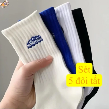Sét 10 Đôi Tất Vớ Nam Nữ Cao Cổ, Vải Mềm Dày Thoáng Khí, Giá Chỉ 34.000