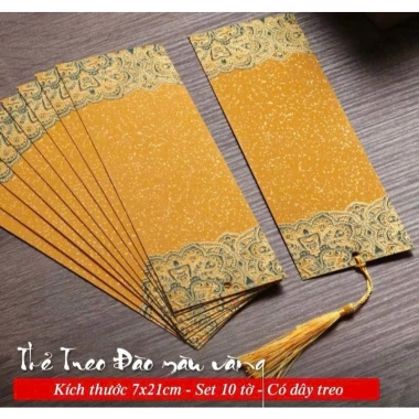 Set 10 giấy xuyến viết thư pháp 7×21cm kèm tua rua treo trang trí giá ưu đãi 49.000₫ 3