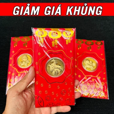 Set 10 Hộp Lì Xì Mạ Vàng Con Ngựa Tết 2.026 - Quà Tặng Phong Thủy Độc Đáo