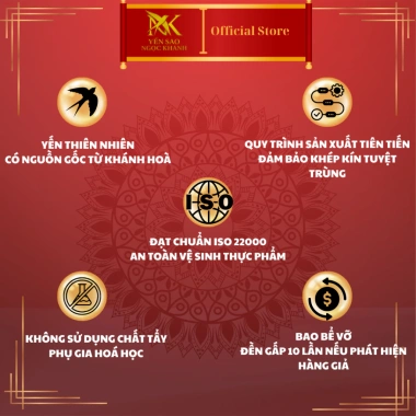 Set 10 Hũ Yến Ngọc Khánh Tổ Yến Chưng Sẵn 35% 70ml Vị Hồng Sâm Quà Tết Quà Biếu Tặng Bé