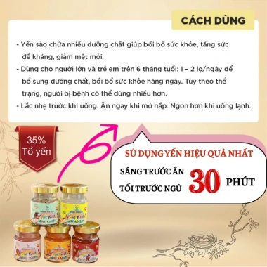 Set 10 Hũ Yến Ngọc Khánh Tổ Yến Chưng Sẵn 35% 70ml Vị Hồng Sâm Quà Tết Quà Biếu Tặng Bé