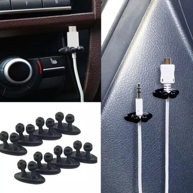Set 10 Kẹp Giữ Dây Cáp Sạc và Tai Nghe HP - Dễ Gắn Bảng Điều Khiển Xe Hơi