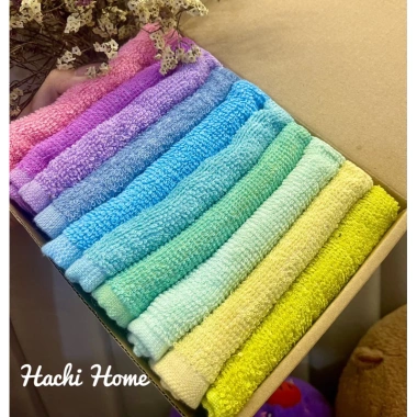 Set 10 khăn lau đa năng cotton 28x28cm 10 màu – Nhà hàng, khách sạn, trẻ em – Giá 46.749₫