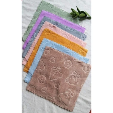 Sét 10 khăn lau đa năng hình gấu 25x25cm siêu mềm - Giá chỉ 9.900đ khuyến mãi