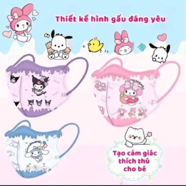Sét 10 khẩu trang dùng 1 lần cho bé 4-9 tuổi, hình hoạt hình dễ thương, chỉ 20.000₫ 3