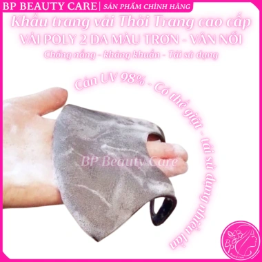 Set 10 khẩu trang vải poly Bản Trung siêu dày 60kg, cao cấp, chống nắng, chống bụi, tái sử dụng - 22.000₫ 3